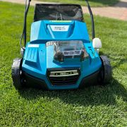 Скарификатор и аератор за тревни площи, Dedra, Акумулатор 1800W, 2x18V/36V, ширина 38см, кош 45л
