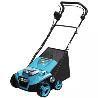Скарификатор и аератор за тревни площи, Dedra, Акумулатор 1800W, 2x18V/36V, ширина 38см, кош 45л